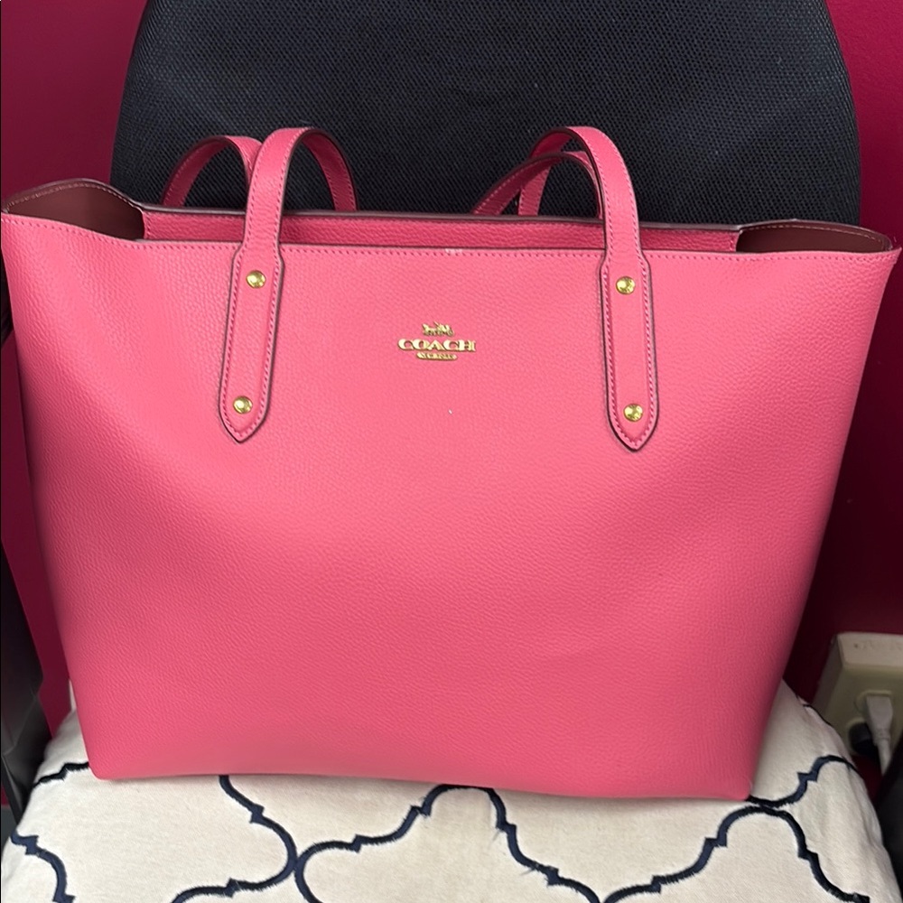 Coach Pink Leather Tote with Gold Hardware - NWOT